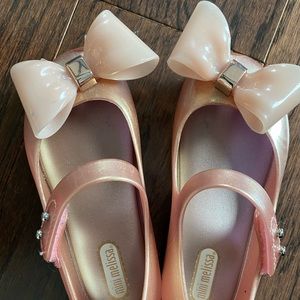 Mini Melissa Toddler Bow Shoes - Rose gold